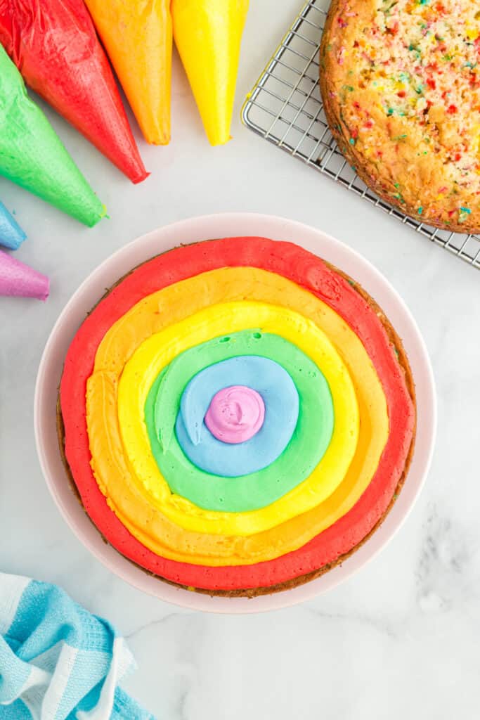 rainbow frosting layer